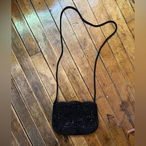 vintage black beaded purse